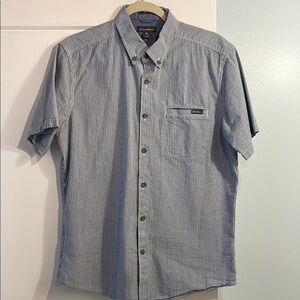 Eddie Bauer Classic Fit Mens Seersucker Short Sleeve Button Down Shirt Size Med